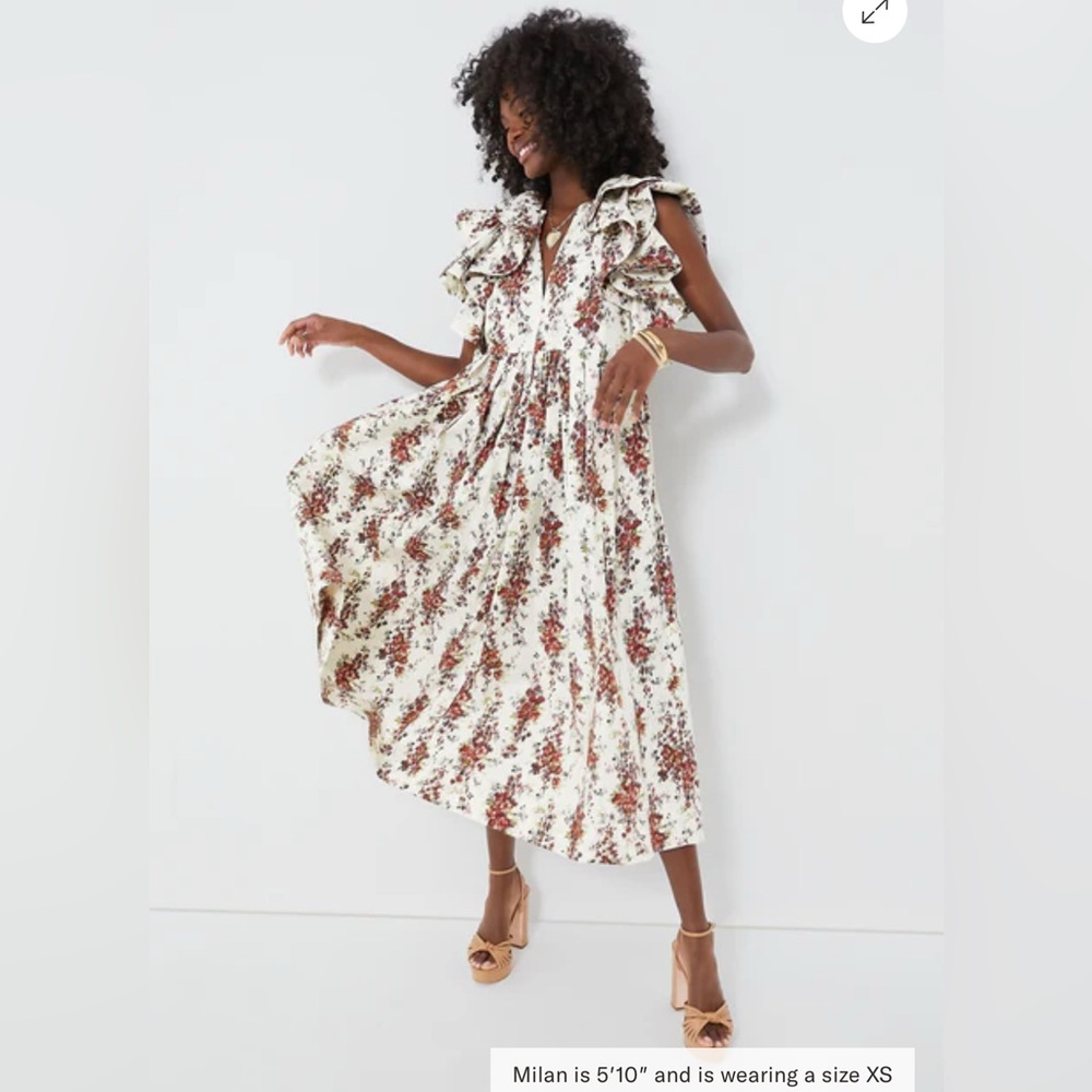 Tuckernuck Cerise Falling Flowers Bouquet Mariana Dress